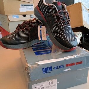 DREW Black and Red Mesh Sneakers New Without Tags